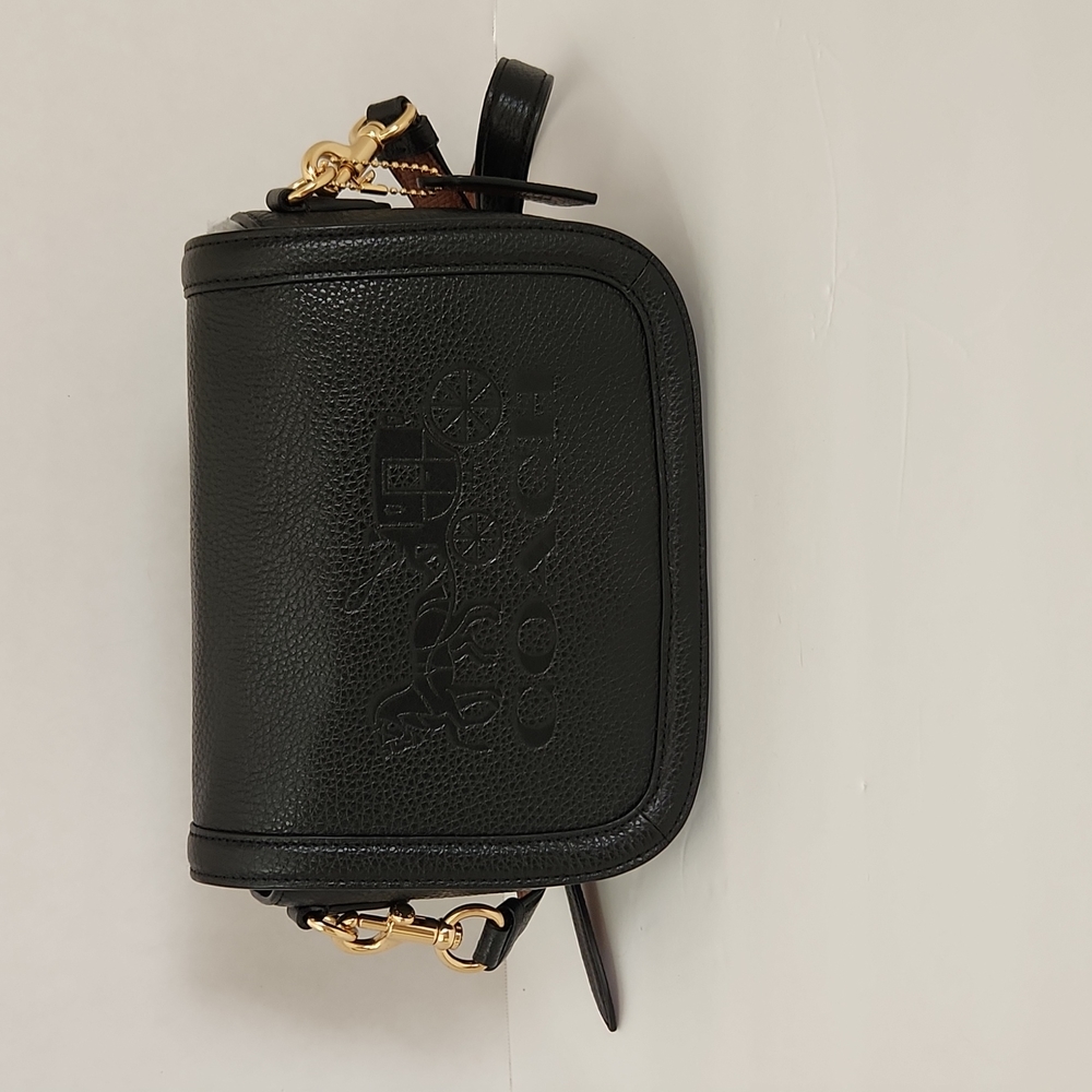 Coach Black Saddle Bag Horse & Carriage Purse NWOT